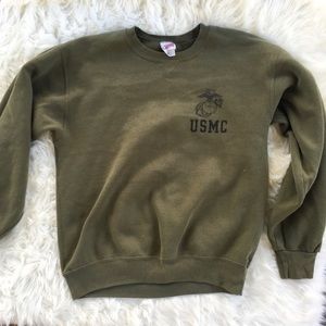 USMC Green Pull Over Cotton Sweatshirt